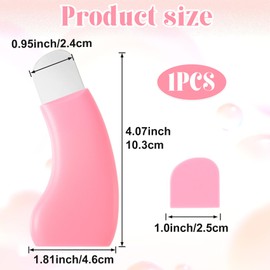 Winsyison Manual Face Spatula with Cap, Metal Face Scrubber for Nose, Reusable Facial Scraper for Men & Women- Pink