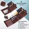 GSG Men's Wallets Cowhide Leather Multi-Functional RFID Blocking Wallet with