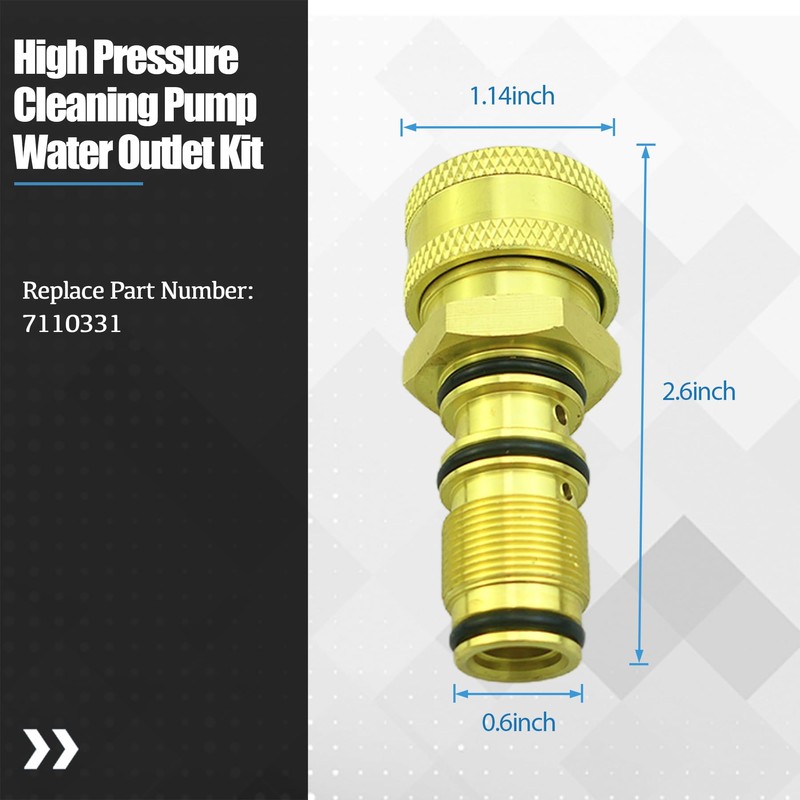 7110331 High Pressure Cleaning Pump Water Outlet Kit Fit for