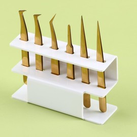 LIXIMMAZN Acrylic Tweezers Holder, 6 Holes Tweezers Stand Display Organizer for Eyelash Extension Supplies Accessories Grafting Beauty Tools (6 Holes White)