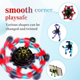 100PCS Glow Fidget Toys Bulk Transformable Fidget Spinner Party Gifts Travel Sensory Toys for Easter Basket Stuffers Birthday Party Favours School Rewards