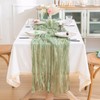 2 Pieces of Sage Green Table Runner,Table Runner,with 4 Double-Sided