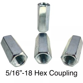 Unbranded 5/16" - 18 x W 1/2" x L 1 3/4" Regular Hex "Rod" Coupling Nuts Grade A Zinc 10pk