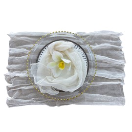 EHLDekol Cheesecloth Gauze Napkins with Wrinkled, Set of 10, Over Sized 19.5x19.5 Inches, Weddings Decorative Napkins, Dinner Parties, Everyday use, Hand Dyed 100 Percent Cotton (Ivory, Napkin)