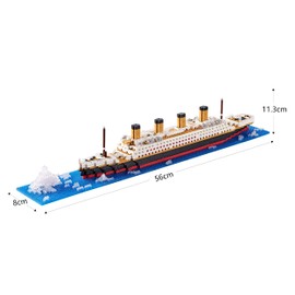 LUKHANG Titanic Adult Particle Micro Building Block Set - 1872 PCS - Extra Pieces - Durable Model - Unique Design - Great Gift - Display & Move with Ease - Challenging & Rewarding (New Version)