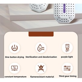 Shoe dryer-Portable, Three speed timing, intelligent constant heat, violet sterilization, heating deodorization, flame retardant material safety and environmental protection,USB ports