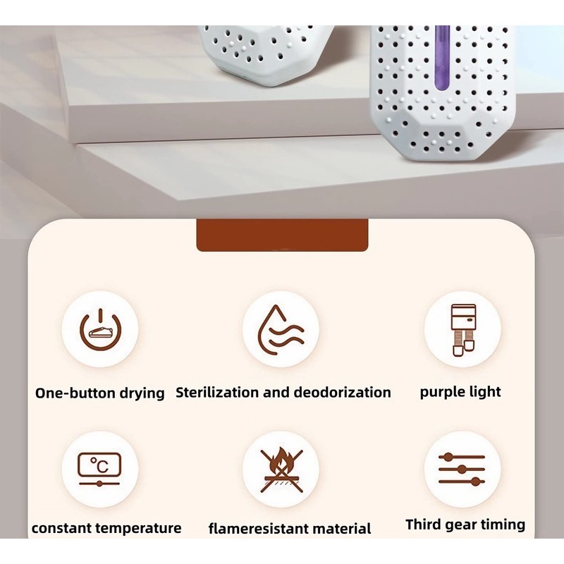 Shoe dryer-Portable, Three speed timing, intelligent constant heat, violet sterilization,