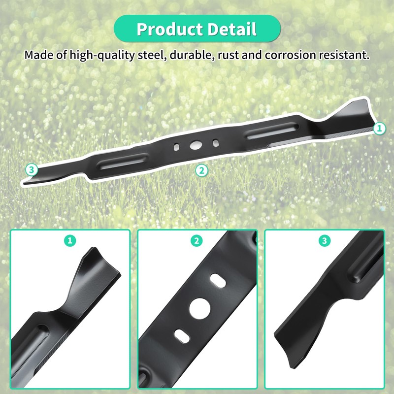 IDEASURE 581043901 Mulching Blades for 46" Deck, Compatible with Hu-sqvarna