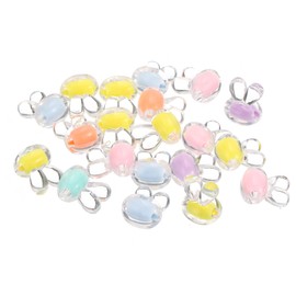 PATIKIL Acrylic Beads for Jewelry Making, 50 Pack Acrylic Rabbit Beads Spacer Beads for Bracelets Earring Necklace DIY Craft, Mix Color