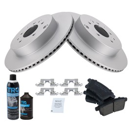 TRQ Rear Brake Pad & Rotor Kit Brake Chemical Kit Brake Pads Brake Rotor Ceramic Premium G-Coated Compatible with 2007-2015 Mazda CX-9