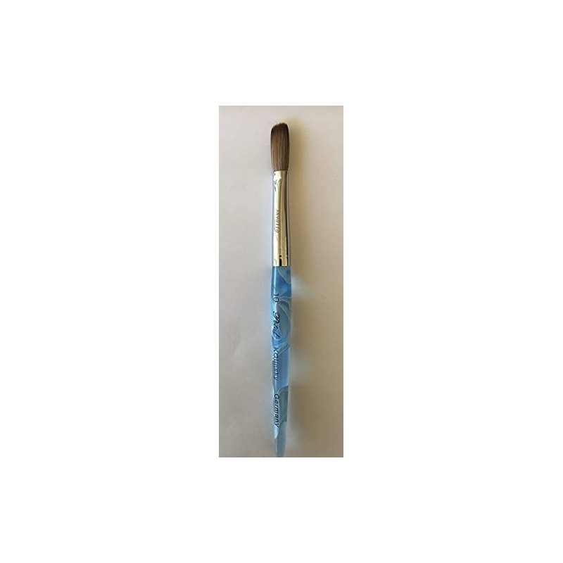 Blue Handle CRIMPED 100% Kolinsky Acrylic Nail Brush (Crimped Size