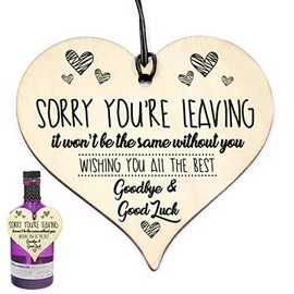 Close to the Bone #1005 Goodbye Wooden Hanging Heart Plaque Funny New Job, Sorry you're leaving Gift