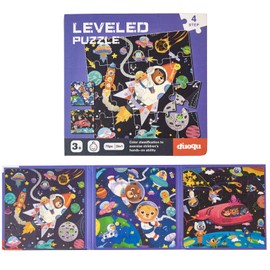 Homewit Puzzle for Children, 3-in-1 Magnetic Game Activity from 3 Years, 20-25-30 Pieces, Puzzle Children on the Theme of Space, Magnetic Game Activity Car Ride Children