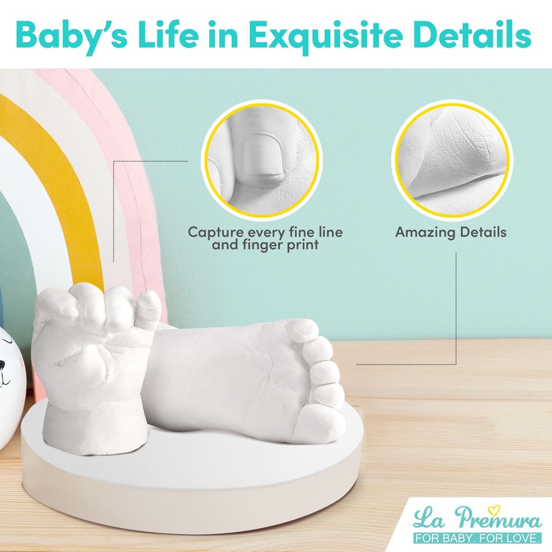 La Premura Baby Keepsake Hand Casting Kit with Shadow Box