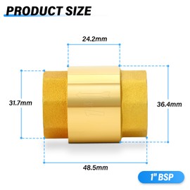 TAILONZ PNEUMATIC 2PCS Brass Check Valve 3/4" Female Thread, Backflow Prevention, One Way Check Valves