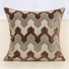 Alerfa Square Pillow Geometric Stripes Embroidery Cut Velvet Cushion Case