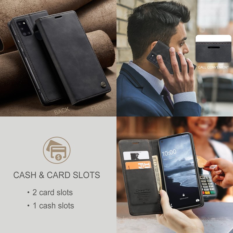 GerlWorld Flip Cases (Black, Galaxy A21S)