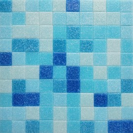 AONUOAO 1.1LB 3/4 inch Square Glass Mosaic Tiles for Crafts, Mosaic Tiles for Crafts Bulk, Blue Colors Craft Glass Pieces