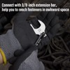 DURATECH 3/8" Drive Crowfoot Wrench Set with 2 Extension Bars,