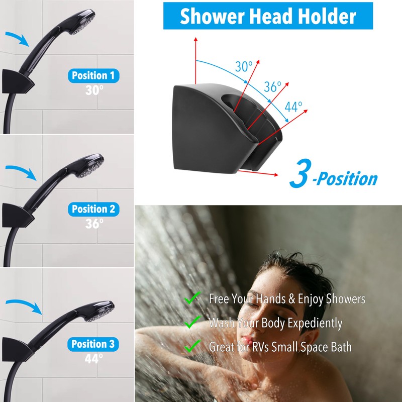 RV Shower Head with Hose and On Off Switch (Trickle),