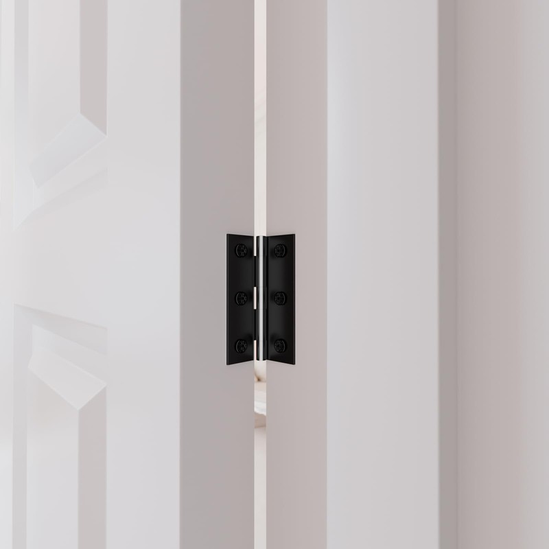 LEIFENY 6 Pack 2.5 inch Black Door Hinges, Small Hinge