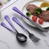 Onlycooker 20-Piece Black Silverware Set 18/0 Stainless Steel Flatware Purple
