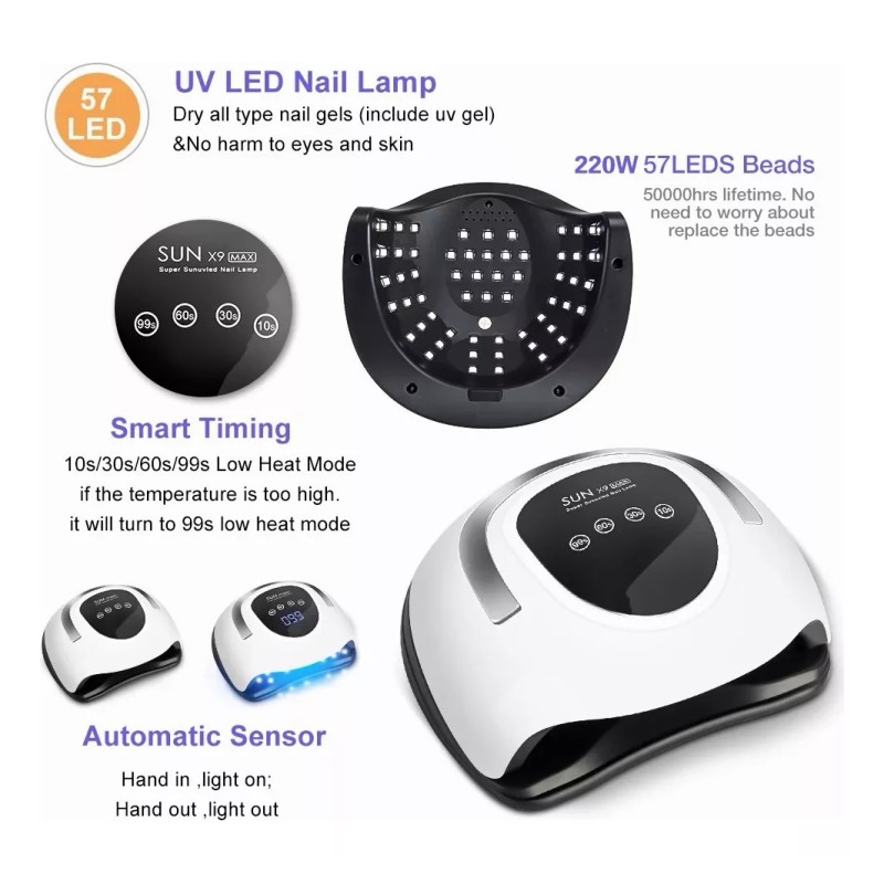 Best Lampara De Uñas Uv Profesional Secador Uñas Led Con