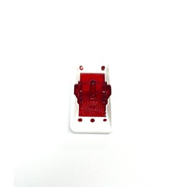 Southern Marine Euro Rocker Switch Cover- Bait Well. White with Red Lens. Contura III. Fits Carling, Cole Hersee, Blue seas