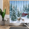 Fitumiw Winter Christmas Shower Curtain 72" x 72" Winter Snowy