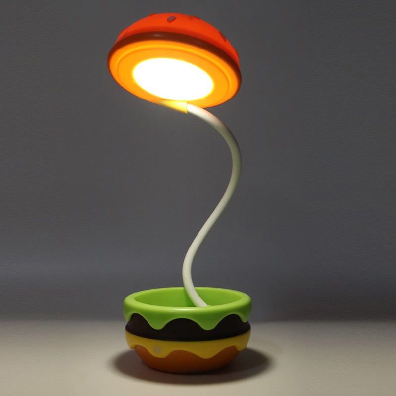 Kids Reading Light Hamburger Style Flexible Gooseneck USB Charge Soft