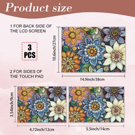 PLIGREAT Mandala Flowers Laptop Skin Sticker Decals Fits 12" 13" 13.3" 14" 15 inch Laptop Boho Colorful Universal Removable Vinyl Notebook Art Sticker Protector Netbook PC Cover Decal