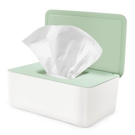 Scatola Porta Salviette Umidificate, Dispenser di Salviettes Umidificate con Coperchio, Porta Scatola per Salviette Dispenser per Bagno Ufficio Auto (Verde)