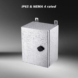 Ordentlich IP65 Weatherproof Stainless Steel Box Wall-Mounted Electronic Equipment Enclosure Box with Mounting Plate and Wall Bracket (12'' x 10'' x 6'')…