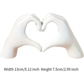 SRJ PRODUCTS Heart Hand Gesture Sculpture, Resin Love Gesture Statue Figurine for Wedding, Home Decor, Desktop Decoration, and Gift Ideas (White Love Hands)
