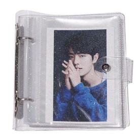 ANKOMINA 50/100 Pockets 2-Ring Binder Photo Album,Shiny Clear PVC Refillable Card Holder Notebook for Mini Instax,Name Card,Tickets,Postcards,Picture,3/4/5/6 inch