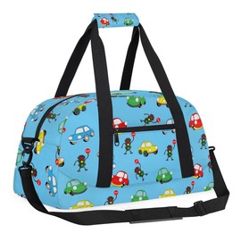 Cartoon Truck Duffle Bags for Kids,Waterproof Sports Gym Bag,Travel Weekender Overnight Bag,Foldable Gymnastics Work Out Bags Portable Gymnastics Sleepover Bags Lightweight Sports Duffel Bags