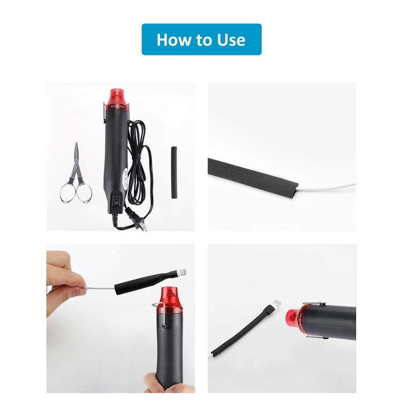 innhom 650pcs Heat Shrink Tubing Black Heat Shrink Tube Wire