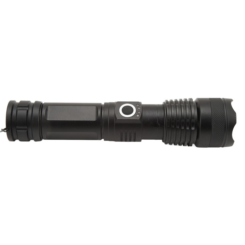 Strong Light Flashlight Aluminum Alloy USB Rechargeable Telescopic Zoom White