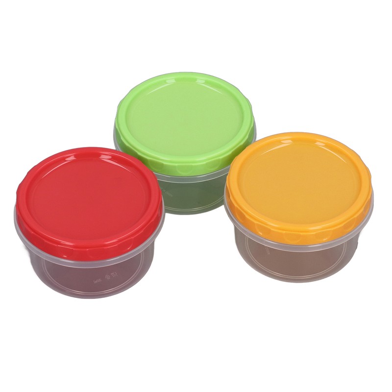 12 Sets 1 Cup Containers 8oz Stackable Reusable Round Plastic