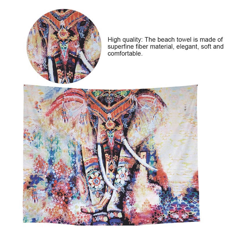 Elephant Style Hanging Mat Art Beach Towel Carpet Tapestry for