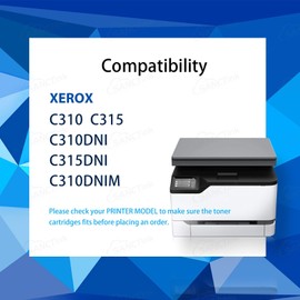 C310 C315 Toner Cartridge Compatible for Xerox C310 C315 for Xerox 006R04356 006R04357 006R04358 006R04359 for Xerox C315 C315DNI C310 C310DNI C310DNIM Laser Printer (C/M/Y/BK, 4-Pack)