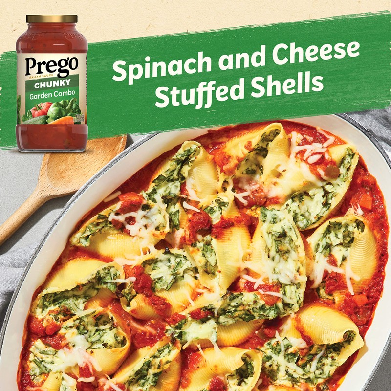 Prego Chunky Garden Combo Pasta Sauce, 23.75 Oz Jar (Case