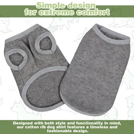 Cozy and Functional Dog Shirts for Small Puppies: Stretchable Gray Attire with Easy-On Design, Ideal for Chihuahuas and Yorkies - Enhance Comfort and Playfulness on Chill Days Large