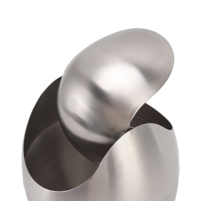 Desktop Trash Can Stainless Steel Egg Shape Mini Countertop Waste
