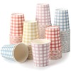 Tioncy 9 oz Gingham Paper Drinking Cups, 100 Pieces, 4