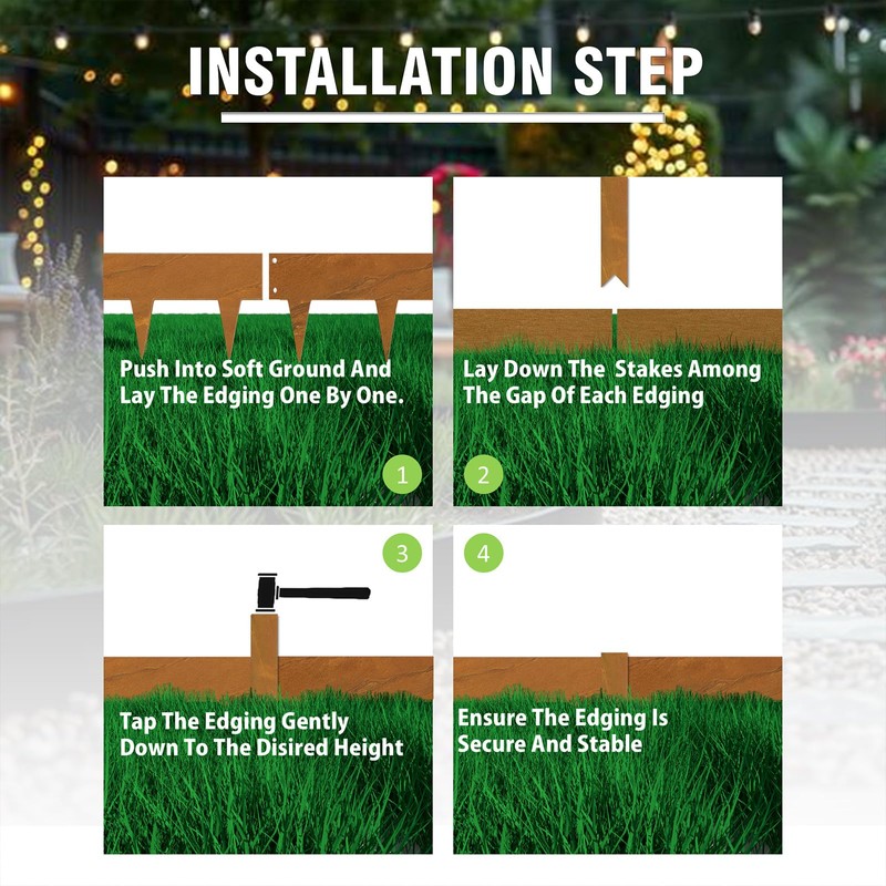 33ft. Cor-Ten Steel Landscape Edging (10-Pack) – 40" Metal Edging