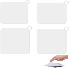 Taicols 4 Piezas Tapón de Silicona para Desagüe de Suelo, Tapa Coladera Cuadrada, Antiolor, Cubierta Desodorizante de Alcantarillado, Tapones de Drenaje de Gel de Sílice (Blanco)