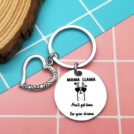 Llama Keychain Llama Gift for Women Mama Gift Mama Keychain Mothers Day Gift for Her Llama Jewelry Alpaca Gifts Animal Lover Gift Inspiring Inspired Motivational Keychains for Mom Birthday Gift