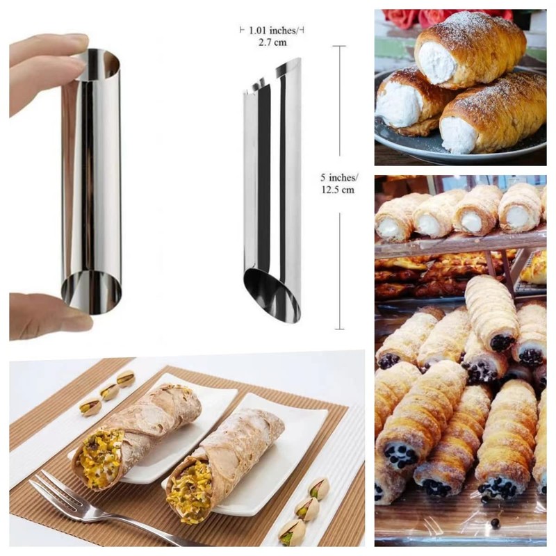 AMBESTAR 30 Pack Cannoli Horn Form Set, Large Stainless Steel