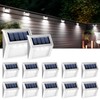 GIGALUMI 12 Pack Solar Fence Lights Outdoor, Waterproof LED Step